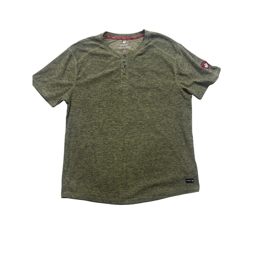 Canada‎ Weathergear Henley Shirt - Short Sleeve Button Up Heathered XL (577)